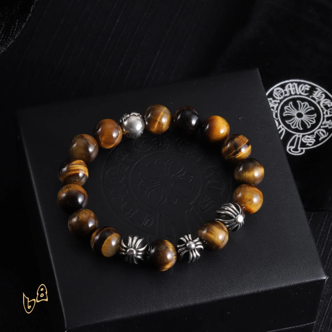 CH Brown Beaded Cross Bracelet - CH0064 - Brown 2 image