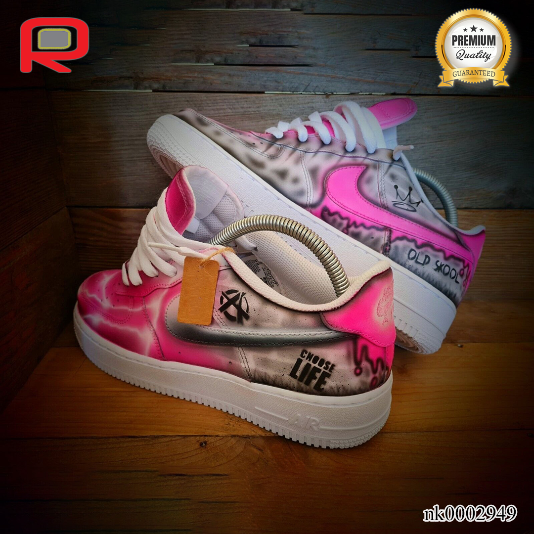 AF 1 Pink Brick Art Custom Shoes Sneakers - nk0002949 image 3