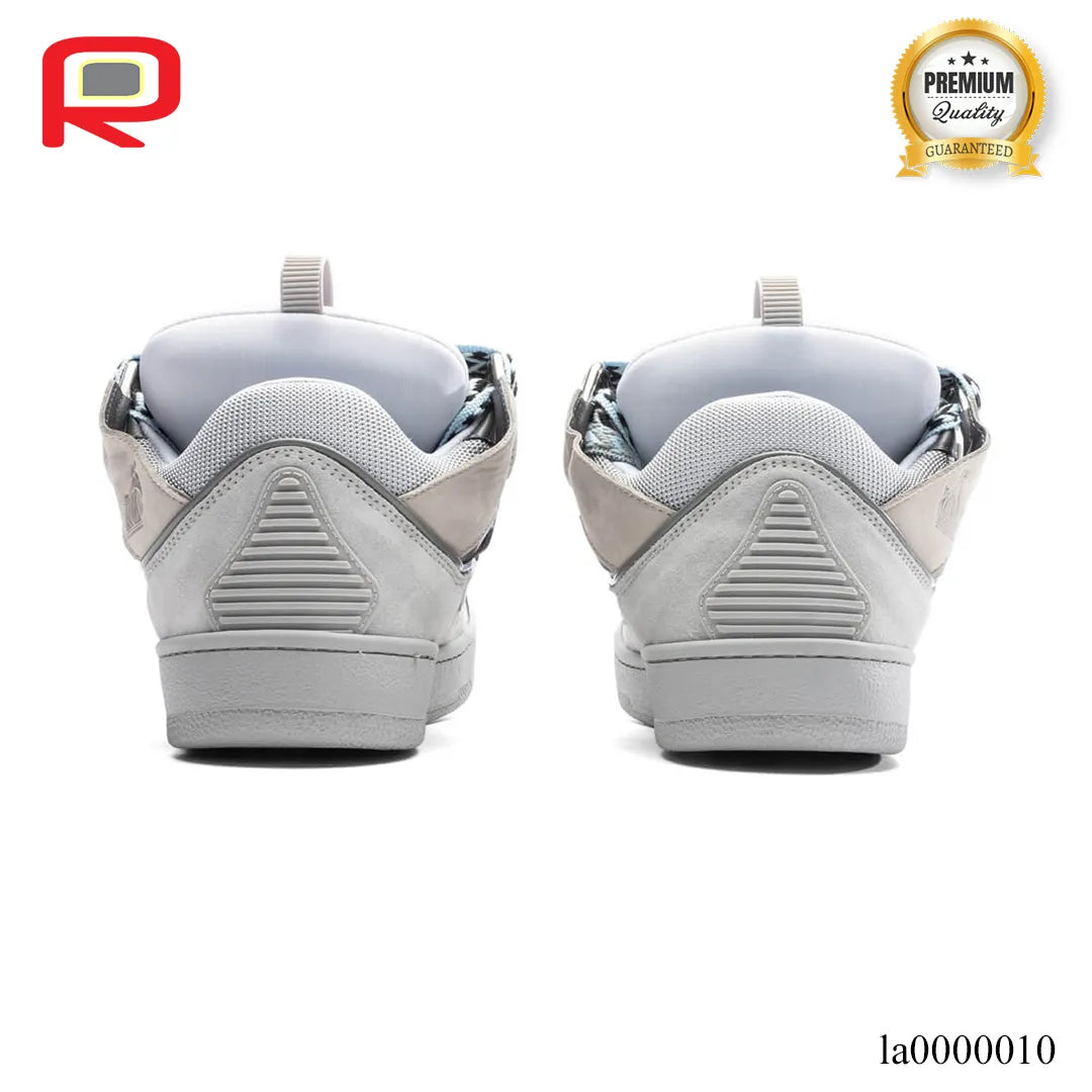 Lanvin Leather Curb Light Grey Blue Shoes Sneakers - la0000010 image 3