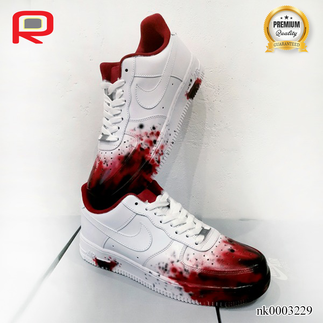 AF 1 Black Viva Magenta Art Custom Shoes Sneakers - nk0003229 image 4