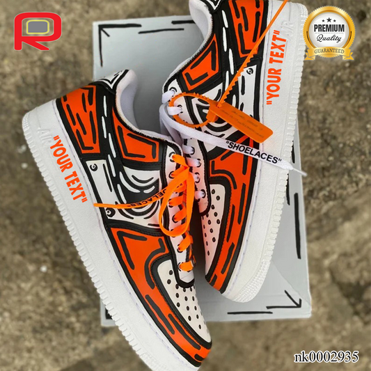 AF 1 Orange Cartoon ow Custom Shoes Sneakers - nk0002935 image 0
