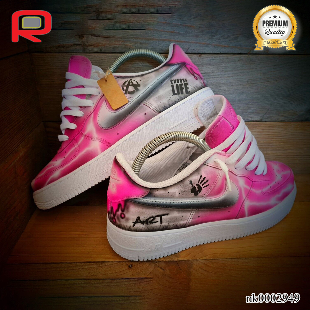 AF 1 Pink Brick Art Custom Shoes Sneakers - nk0002949 image 4