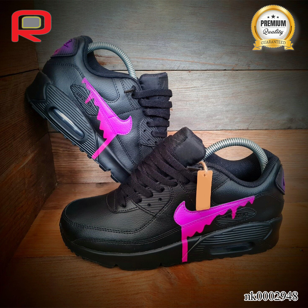 AM 90 Neon Purple-Pink Drip Custom Shoes Sneakers - nk0002948 image 3