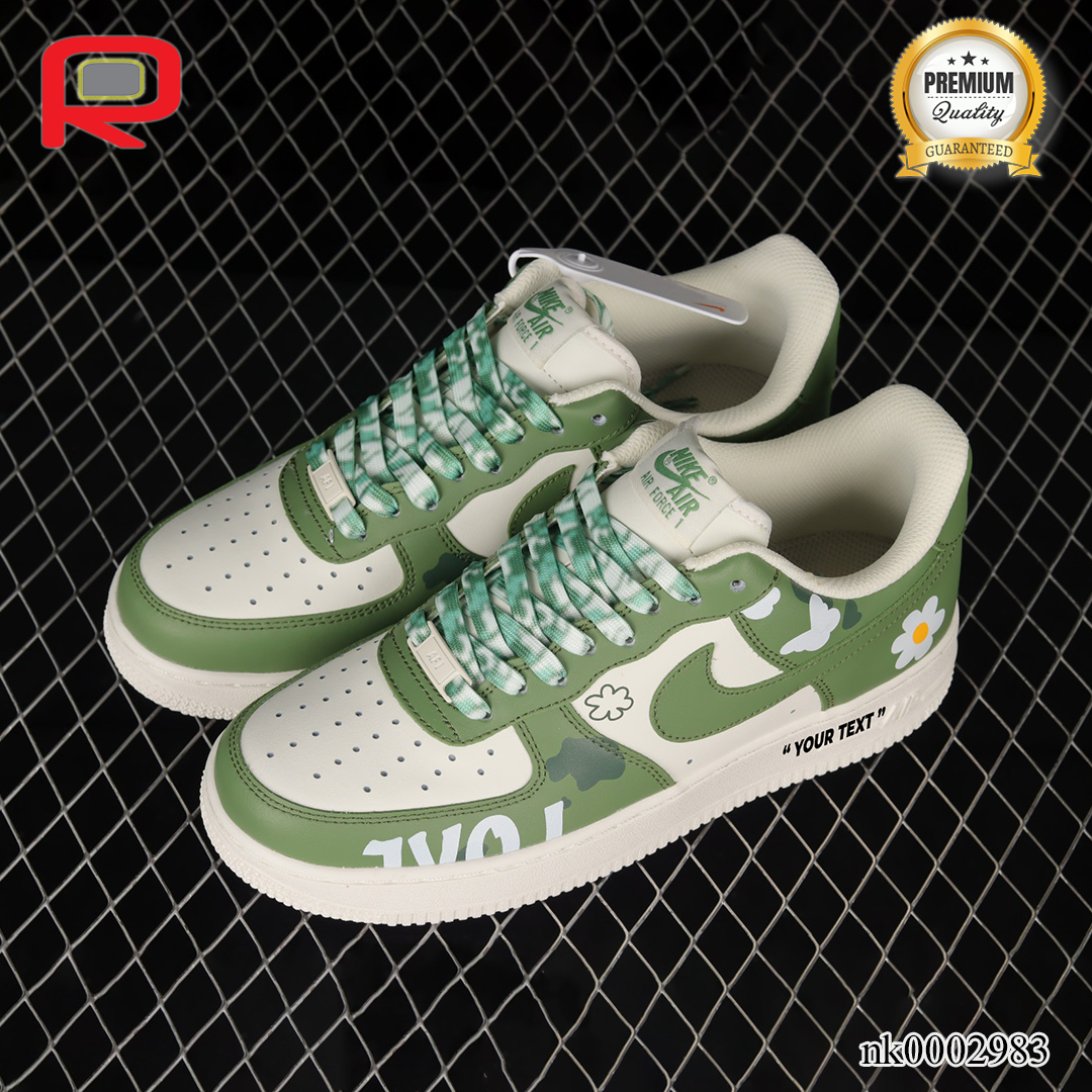 AF 1 07 Low Olive Green Custom Shoes Sneakers - nk0002983 image 2
