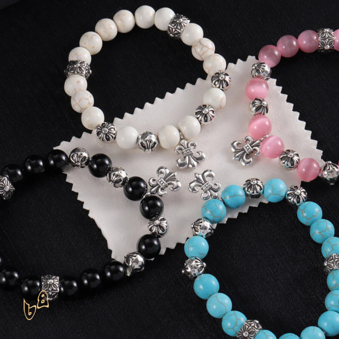 CH Beaded Cross Flower Bracelet - CH0071 image 3