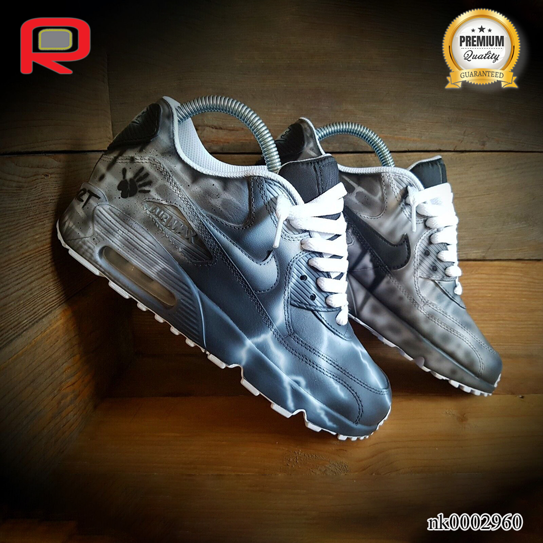 AM 90 Grey Brick Art Custom Shoes Sneakers - nk0002960 image 3
