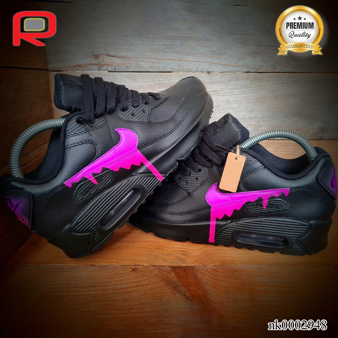 AM 90 Neon Purple-Pink Drip Custom Shoes Sneakers - nk0002948 image 4