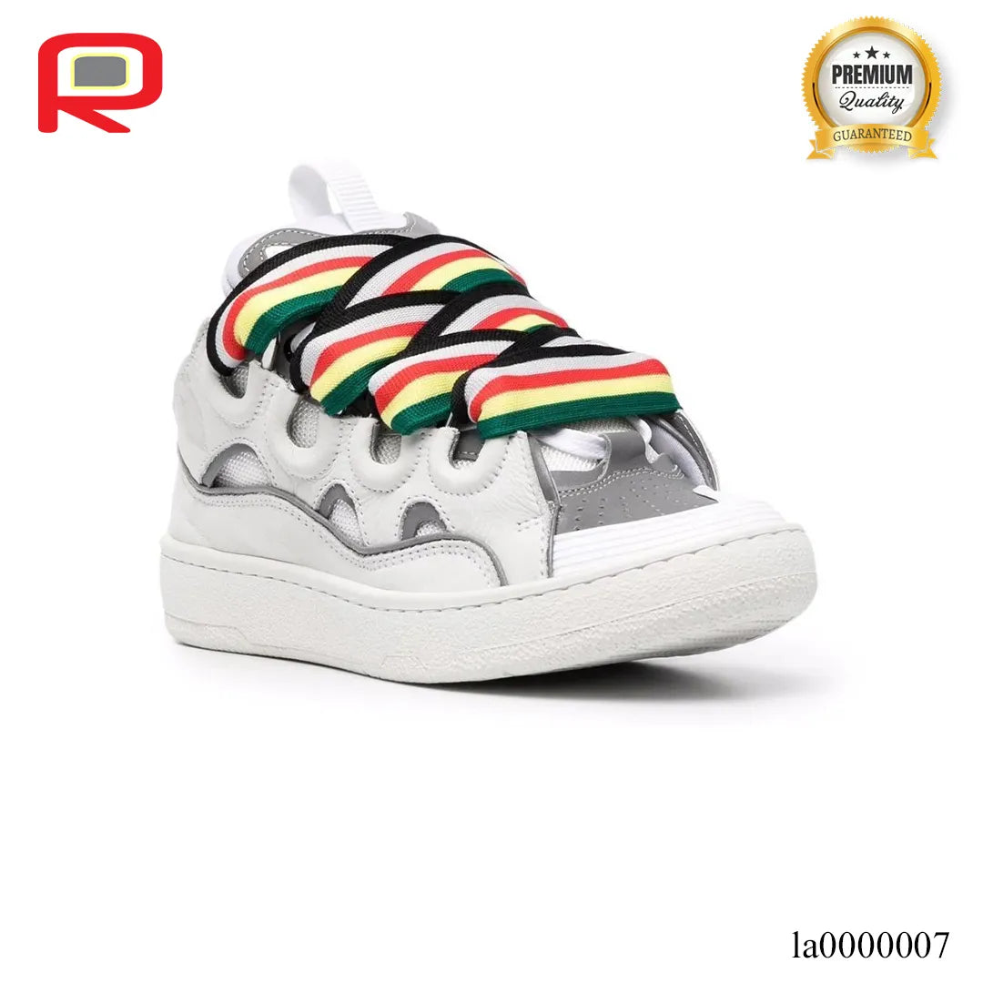 Lanvin Leather Curb White Multi Shoes Sneakers - la0000007 image 1
