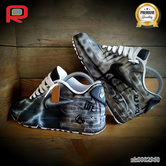 AM 90 Grey Brick Art Custom Shoes Sneakers - nk0002960 image 2