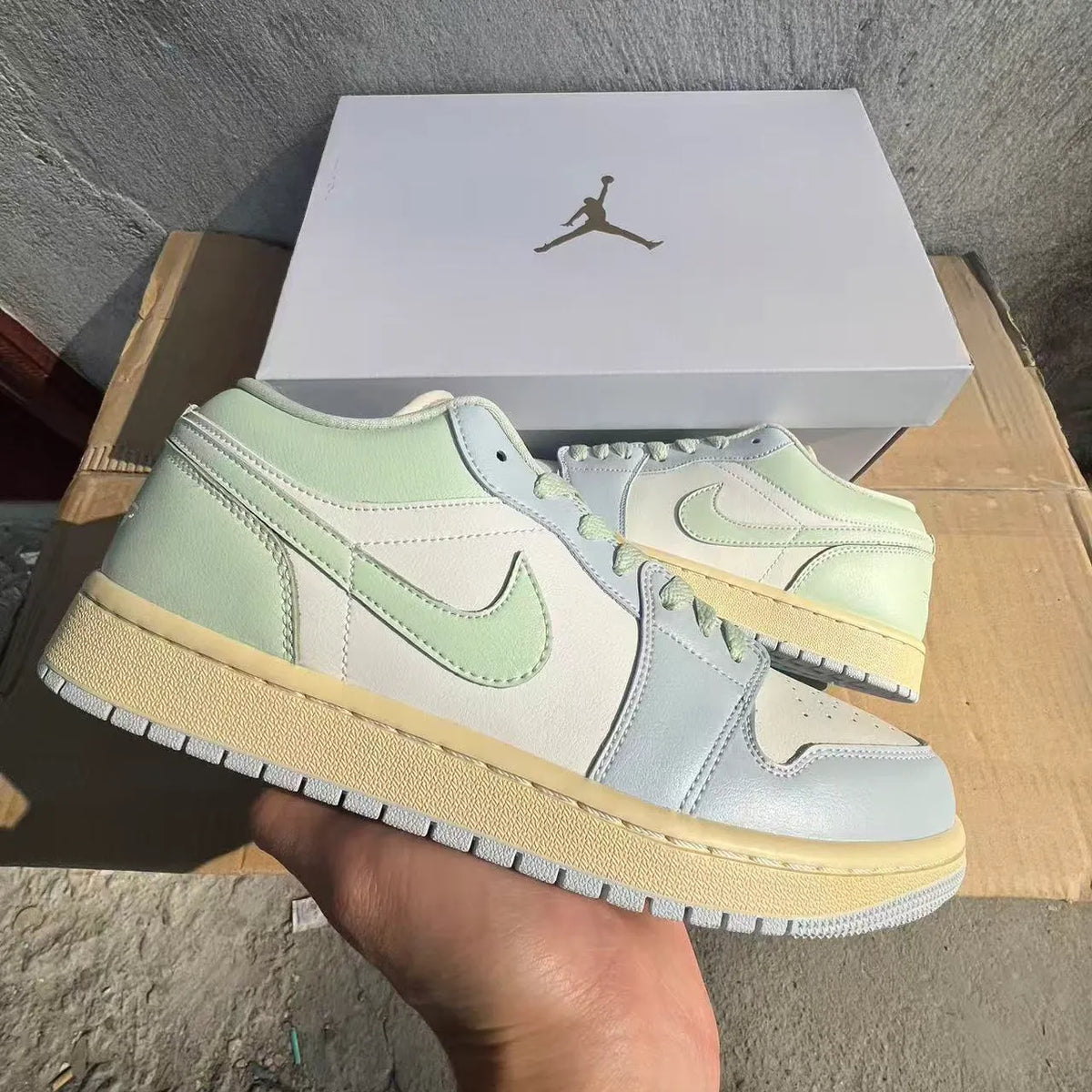 AJ 1 Low Sail/Aura Shoes Sneakers – nk0004842 image 9
