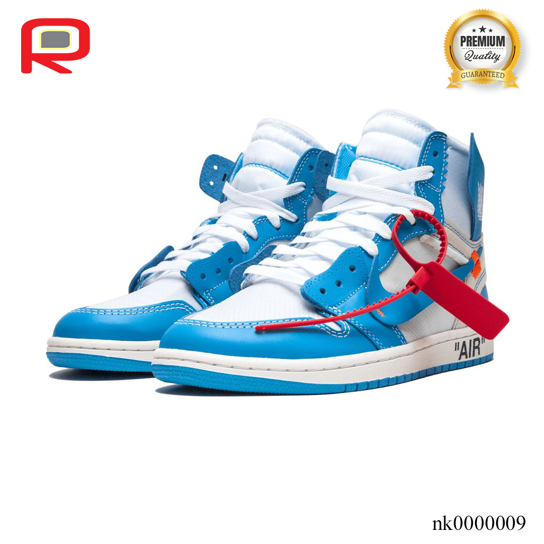OW x AJ 1 High OG UNC Shoes Sneakers – nk0000009 image 1