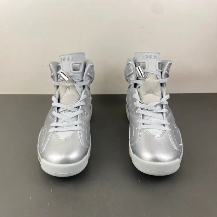 PSG x AJ 6 Metallic Silver Shoes Sneakers - nk0004782 image 11