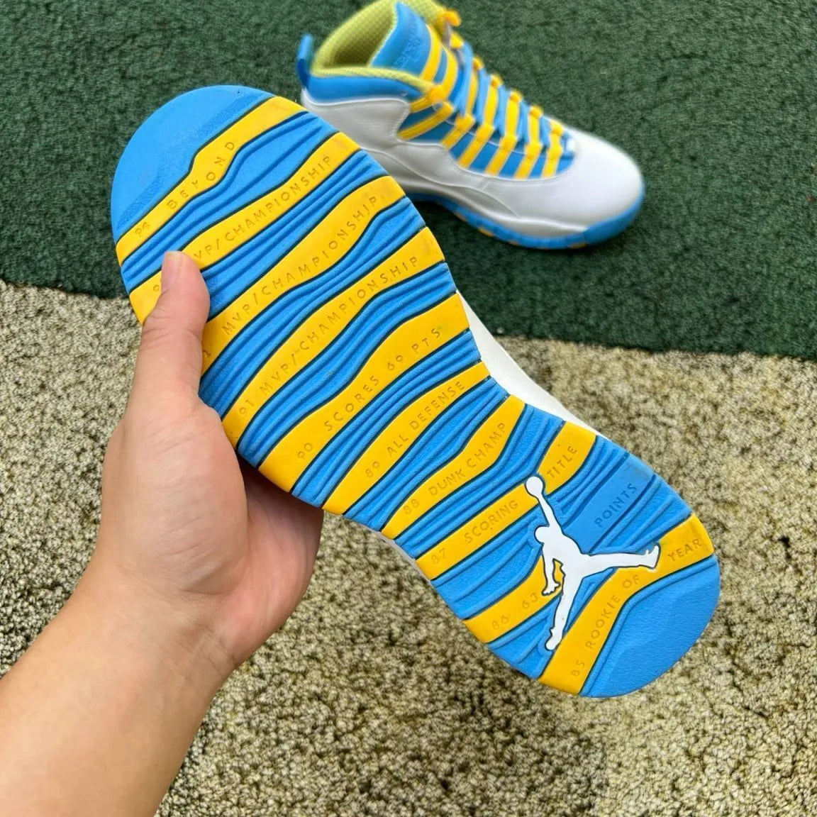 AJ 10 Carolina Blue Yellow Shoes Sneakers – nk0004714 image 9