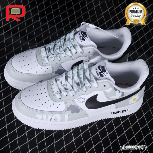 AF 1 07 Low White Grey Black Custom Shoes Sneakers - nk0003007 image 2