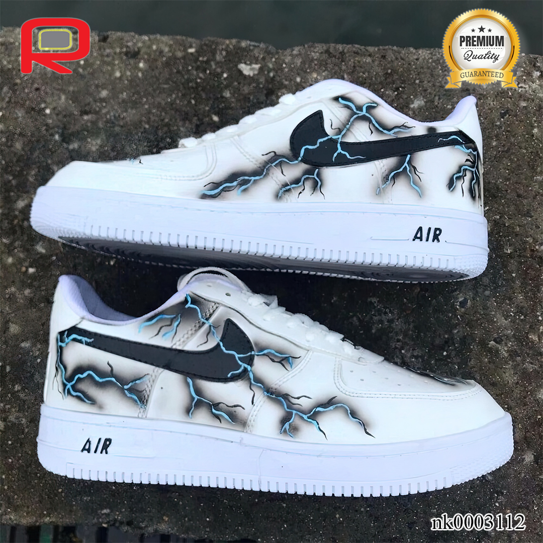 AF 1 Black Lighting Custom Shoes Sneakers - nk0003112 image 1