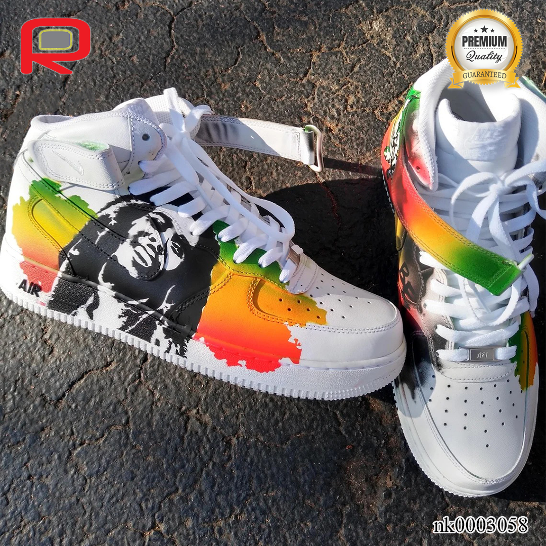 AF 1 Mid Rasta Love Custom Shoes Sneakers - nk0003058 image 1