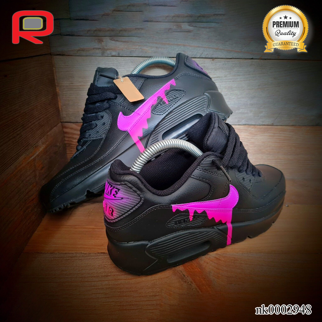 AM 90 Neon Purple-Pink Drip Custom Shoes Sneakers - nk0002948 image 2