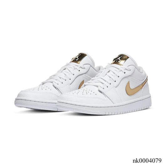 AJ 1 Low White/Metallic Gold Shoes Sneakers – nk0004079 image 2