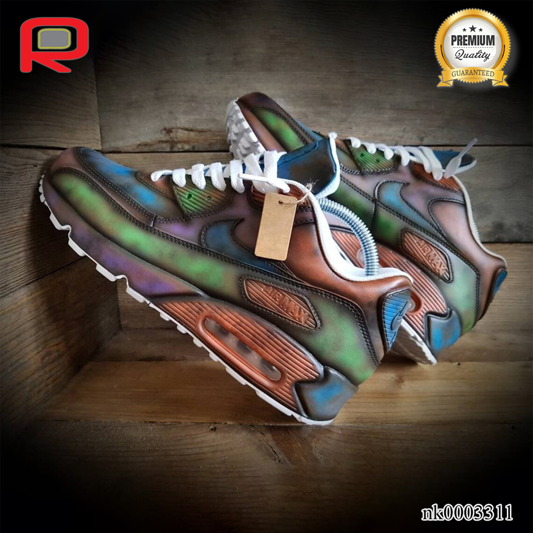 AM 90 Distressed Vintage Custom Shoes Sneakers - nk0003311 image 3