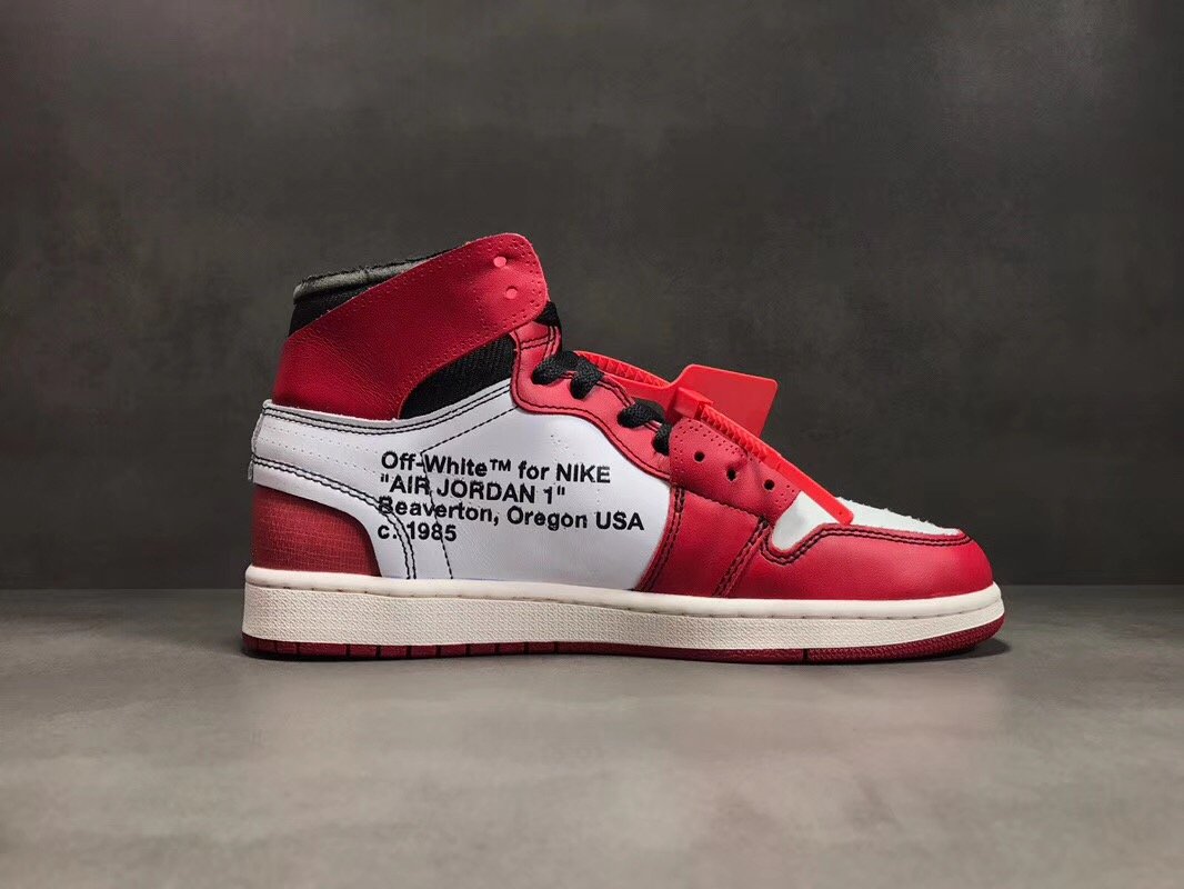 OW x AJ 1 High Chicago Shoes Sneakers – nk000011 image 3