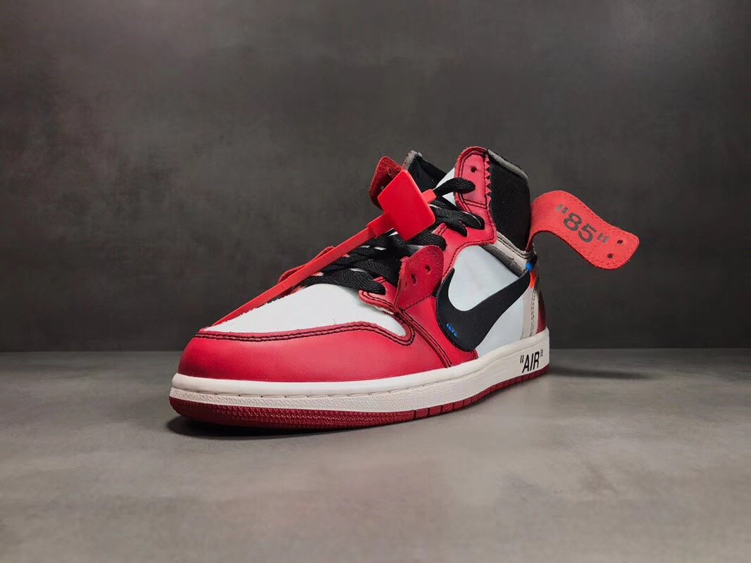 OW x AJ 1 High Chicago Shoes Sneakers – nk000011 image 6
