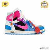 OW x AJ 1 High Miami Vice Custom Shoes Sneakers – nk0003412 image 0