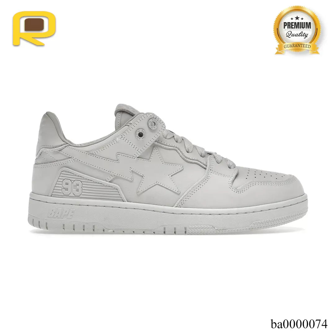 BAPE SK8 Sta Triple White Nubuck Shoes Sneakers - ba0000074 image 0