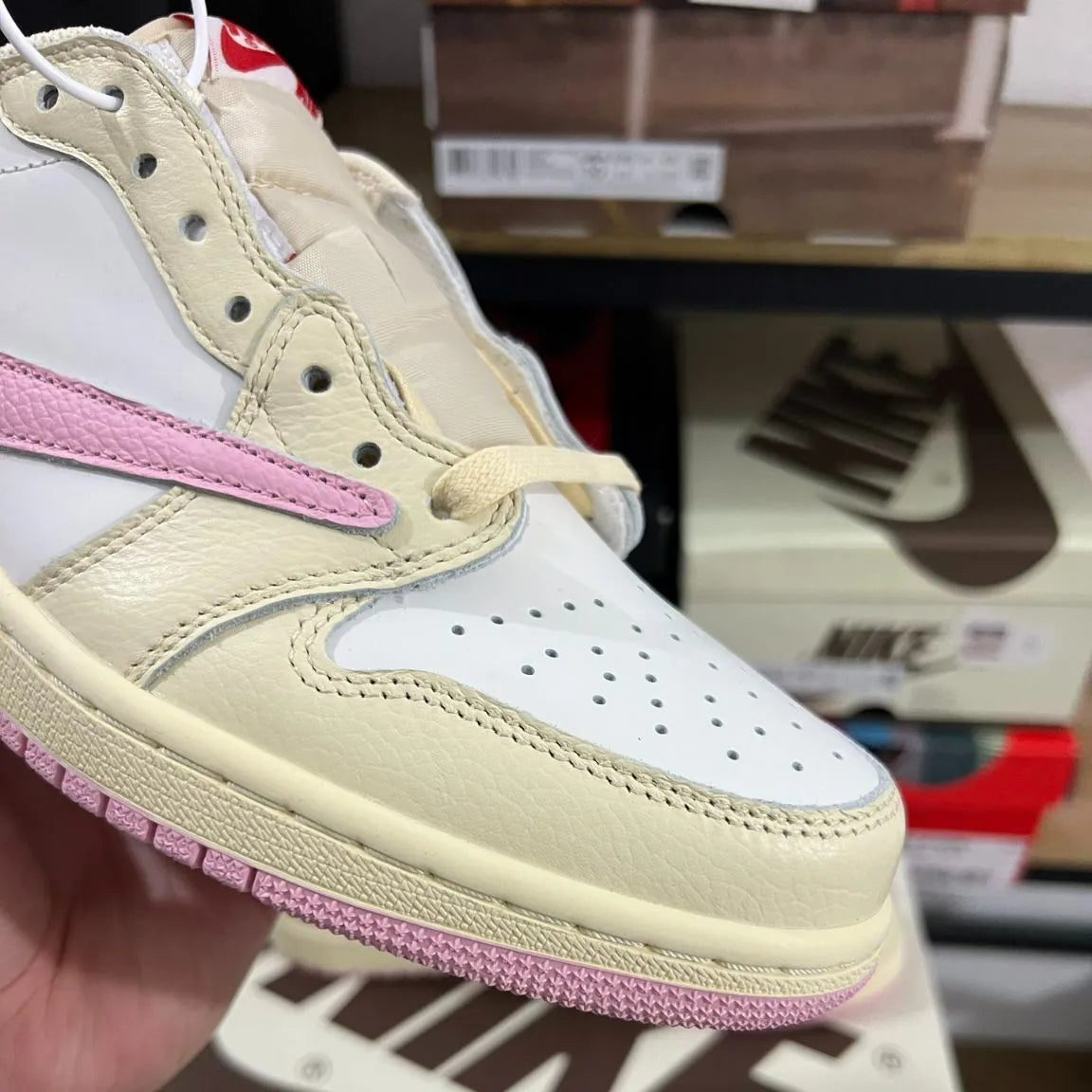 Travis Scott x AJ 1 Low OG Sail Shy Pink Shoes Sneakers – nk0004766 image 7