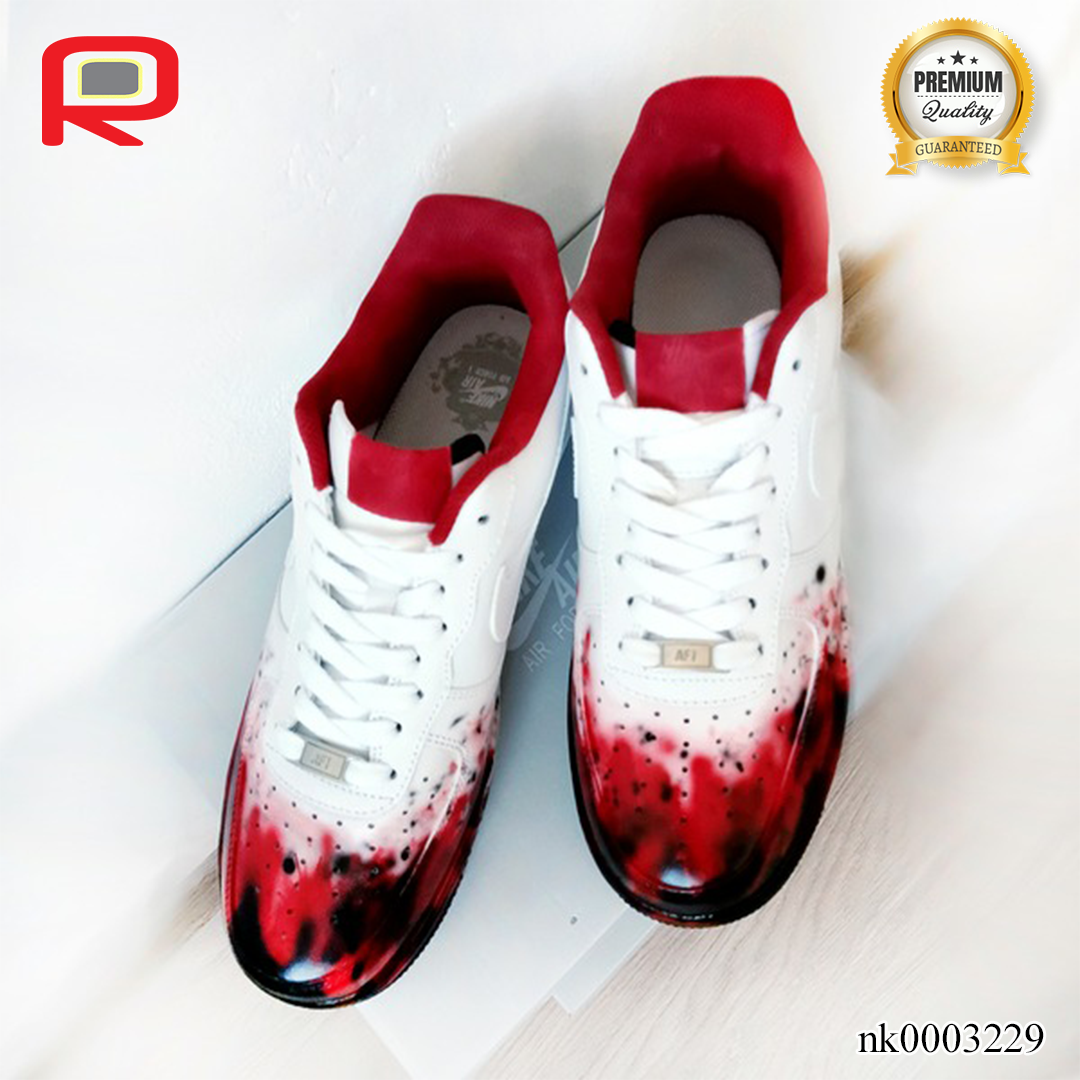 AF 1 Black Viva Magenta Art Custom Shoes Sneakers - nk0003229 image 2