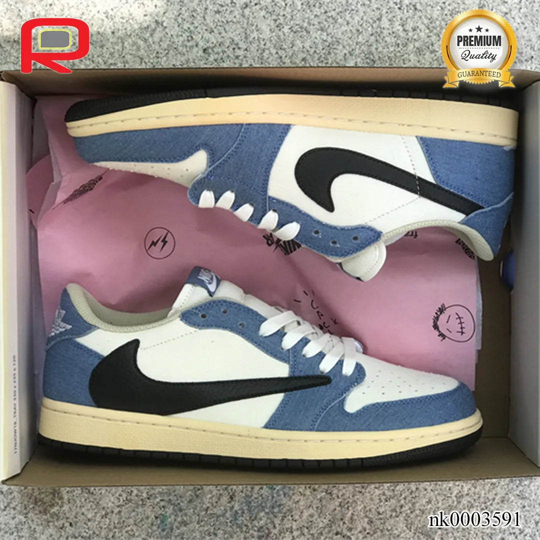 AJ 1 Low OG Black/Blue Shoes Sneakers - nk0003591 image 8