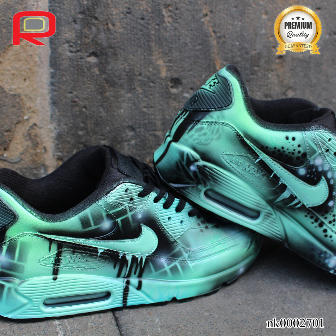 AM 90 Mint Abstract Custom Shoes Sneakers - nk0002701 image 1