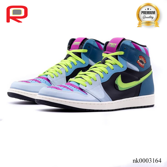 AJ 1 High Street Sharks Cartoons Edition Custom Shoes Sneakers - nk0003164 image 2