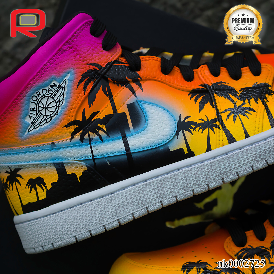AJ 1 Tropical Summer Custom Shoes Sneakers - nk0002725 image 2