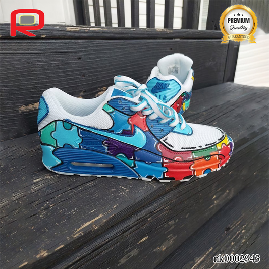 AM 90 "Puzzles" Custom Shoes Sneakers - nk0002943 image 2