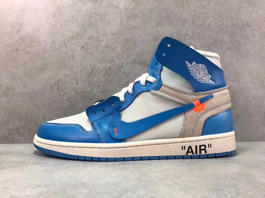 OW x AJ 1 High OG UNC Shoes Sneakers – nk0000009 image 9
