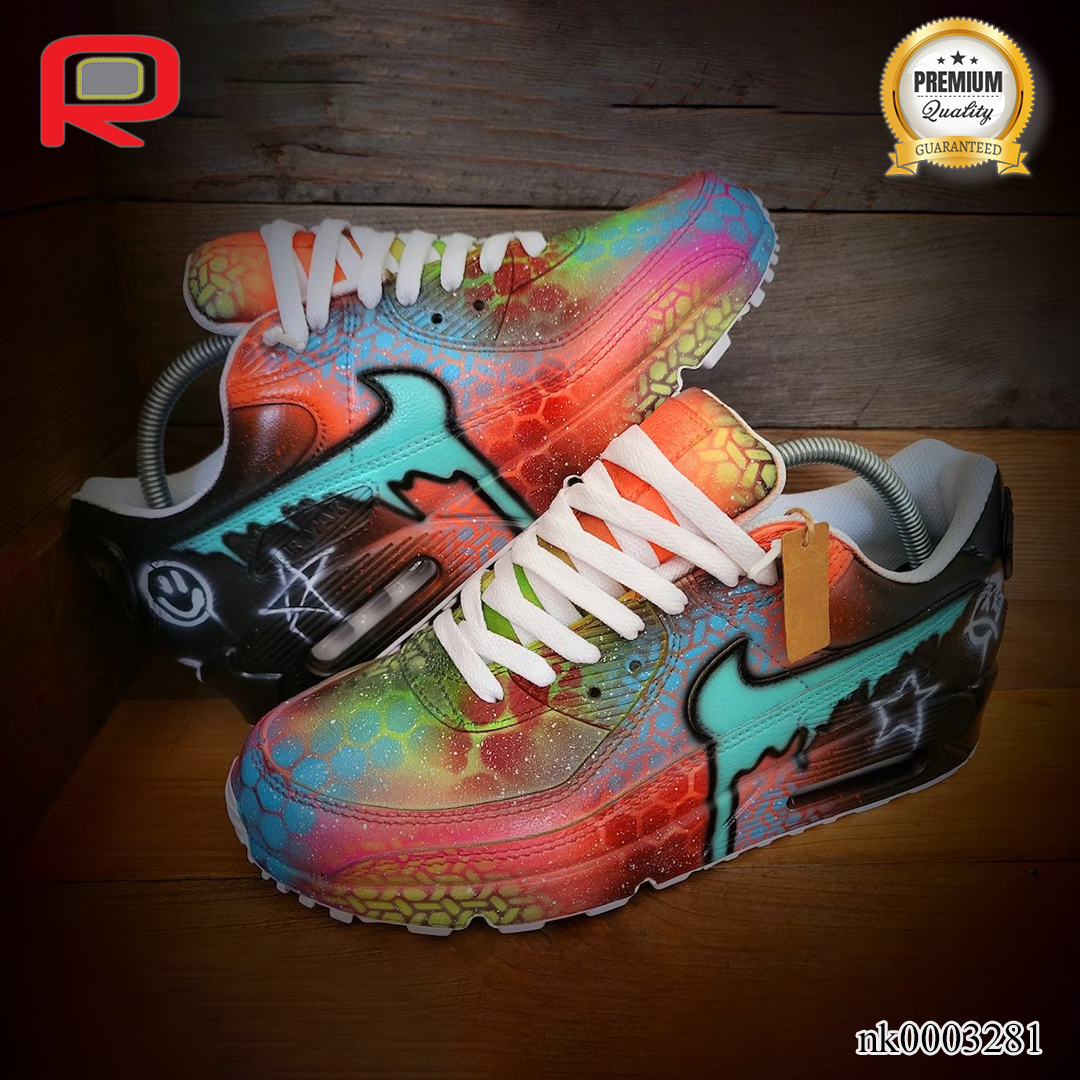 AM 90 Graffiti Drip Custom Shoes Sneakers - nk0003281 image 3