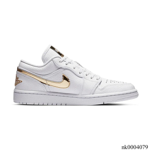 AJ 1 Low White/Metallic Gold Shoes Sneakers – nk0004079 image 0