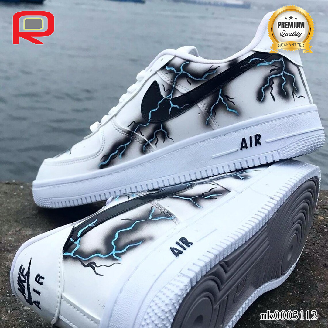 AF 1 Black Lighting Custom Shoes Sneakers - nk0003112 image 3