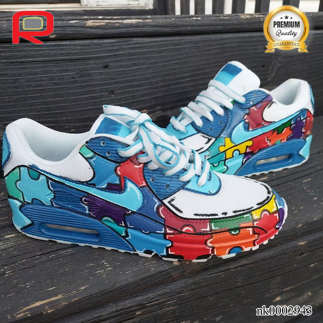 AM 90 "Puzzles" Custom Shoes Sneakers - nk0002943 image 0