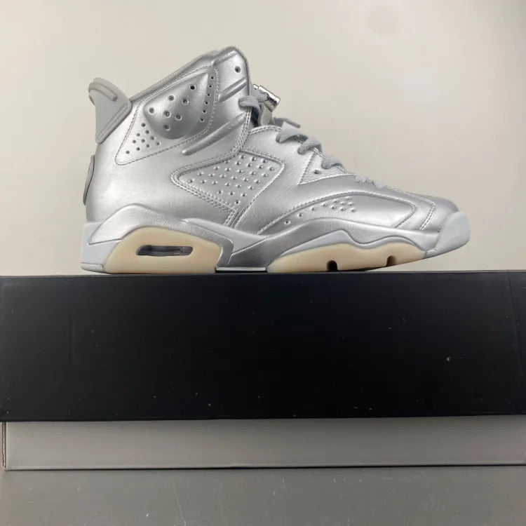 PSG x AJ 6 Metallic Silver Shoes Sneakers - nk0004782 image 6