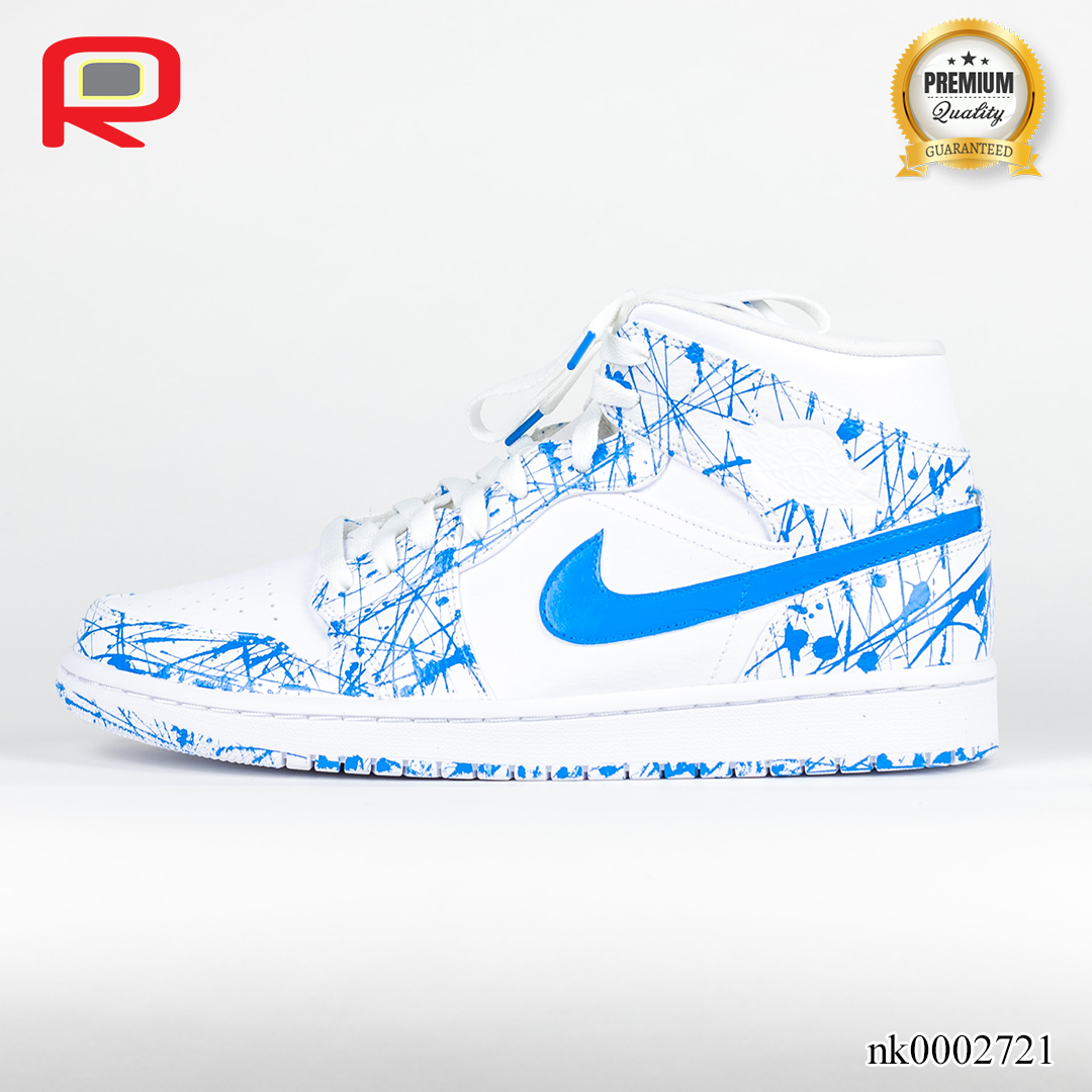 AJ 1 UNC Pollocks Edition Custom Shoes Sneakers - nk0002721 image 2