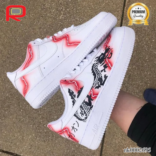 AF 1 Black Dragons Custom Shoes Sneakers - nk0002695 image 0