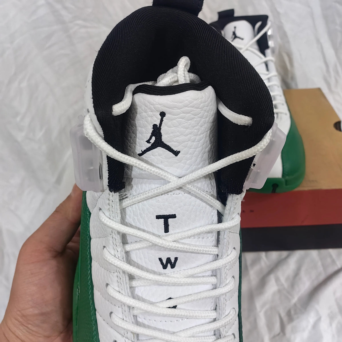 AJ 12 Bucks White Green Shoes Sneakers - nk0004699 image 12
