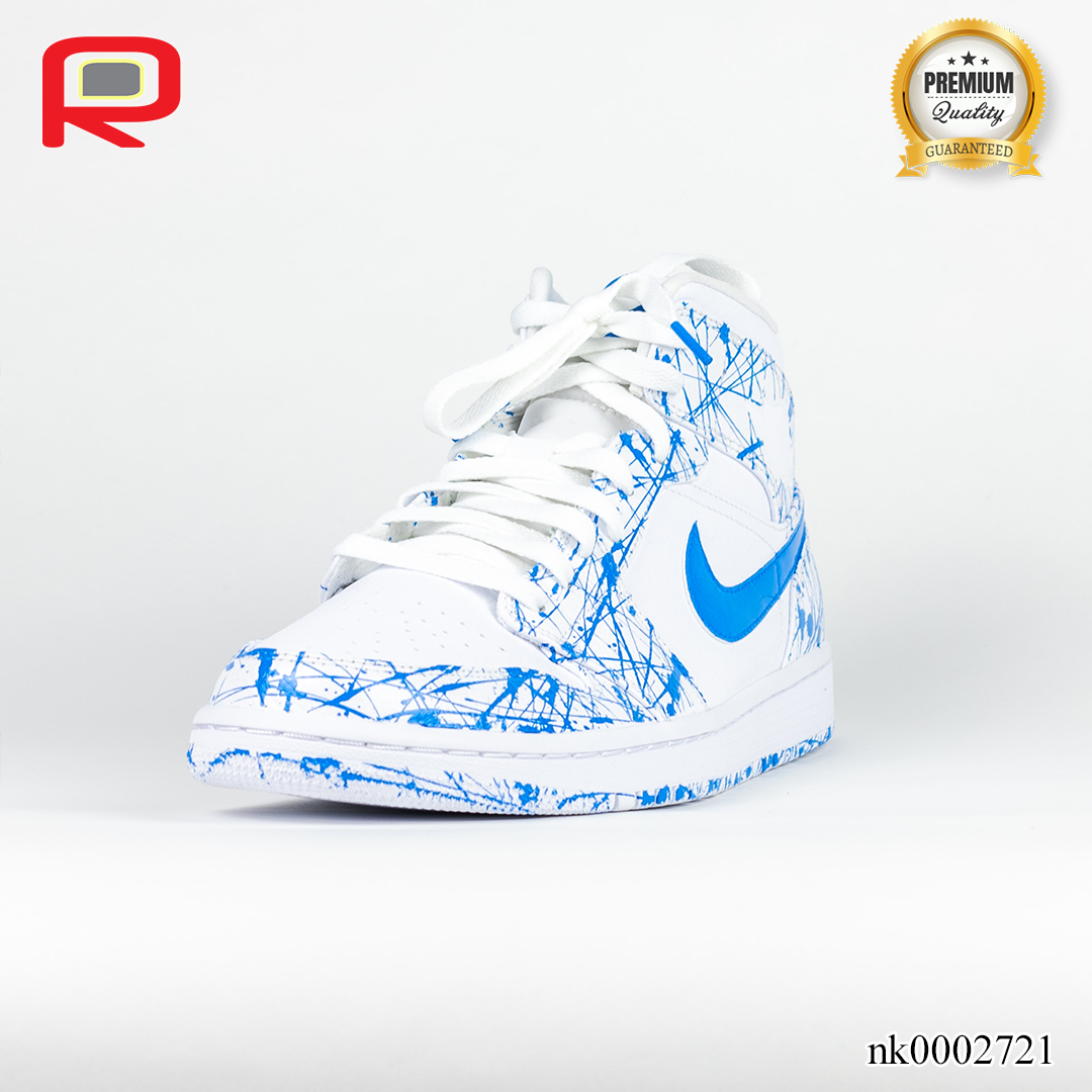AJ 1 UNC Pollocks Edition Custom Shoes Sneakers - nk0002721 image 1