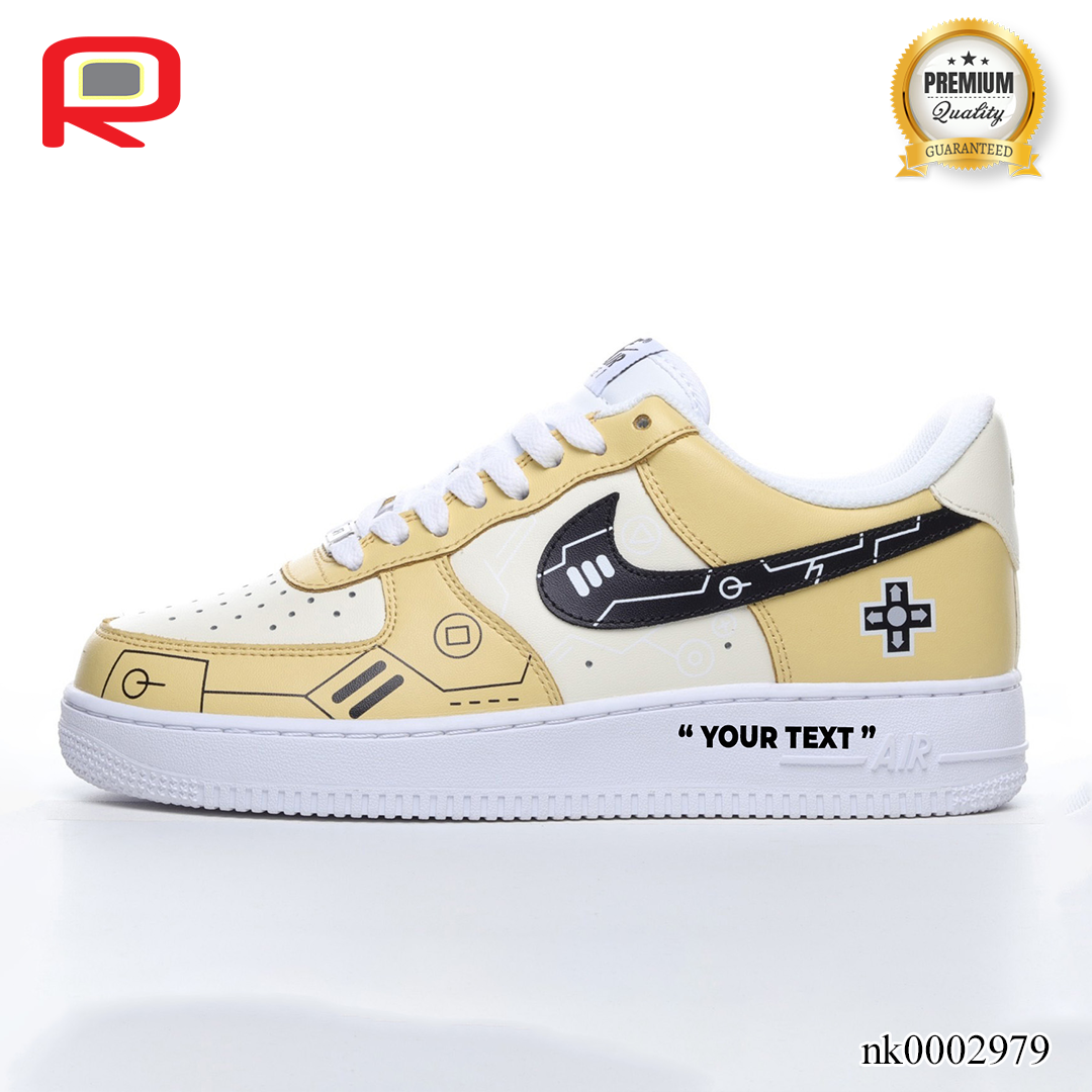 AF 1 07 Low PS5 Buttons Yellow White Beige Custom Shoes Sneakers - nk0002979 image 1