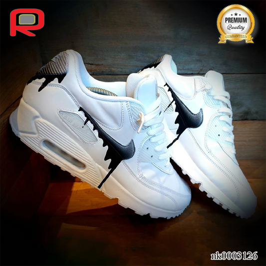 AM 90 Speckled Drip-Black Custom Shoes Sneakers - nk0003126 image 2