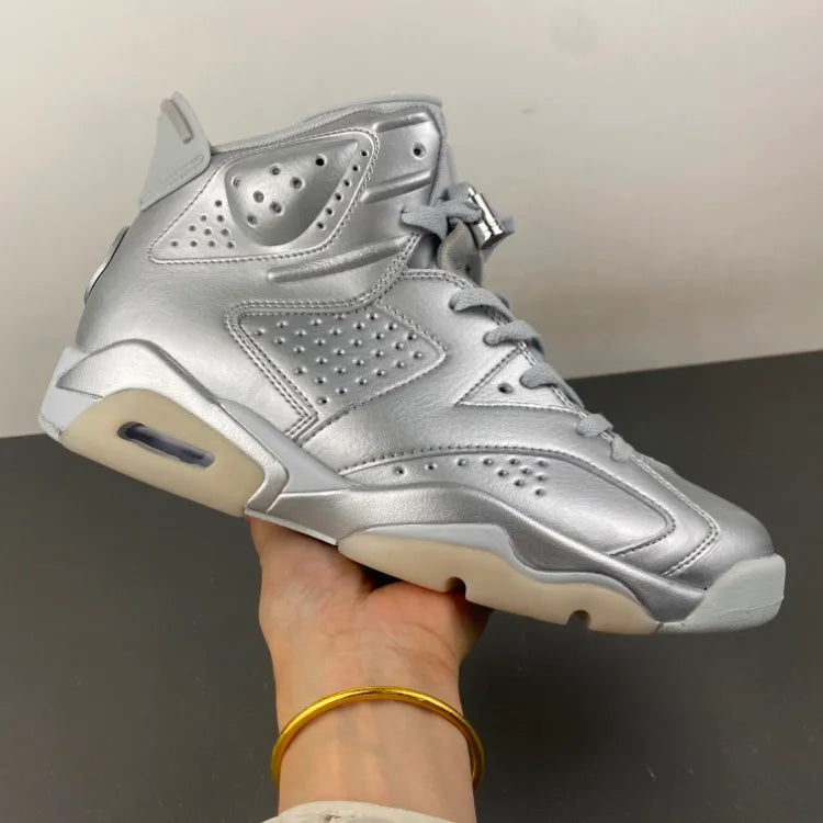 PSG x AJ 6 Metallic Silver Shoes Sneakers - nk0004782 image 5