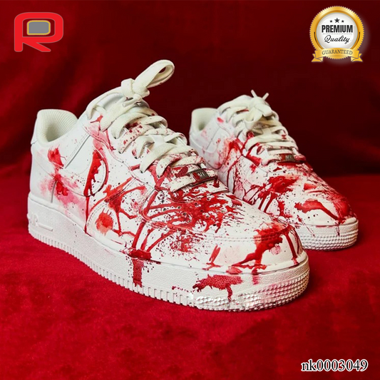AF 1 Bloody Red Custom Shoes Sneakers - nk0003049 image 0