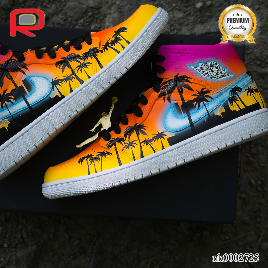 AJ 1 Tropical Summer Custom Shoes Sneakers - nk0002725 image 1