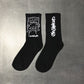 Men Socks Cotton Cartoon Pattern - big mouth black image